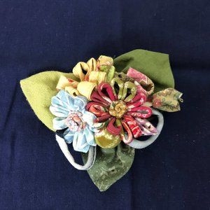 Gorgeous Floral Fabric Brooch